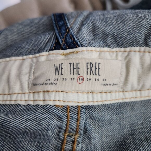 We The Free Short Denim Overalls Women's Size 28 Western Cowgirl - Picture 2 of 8